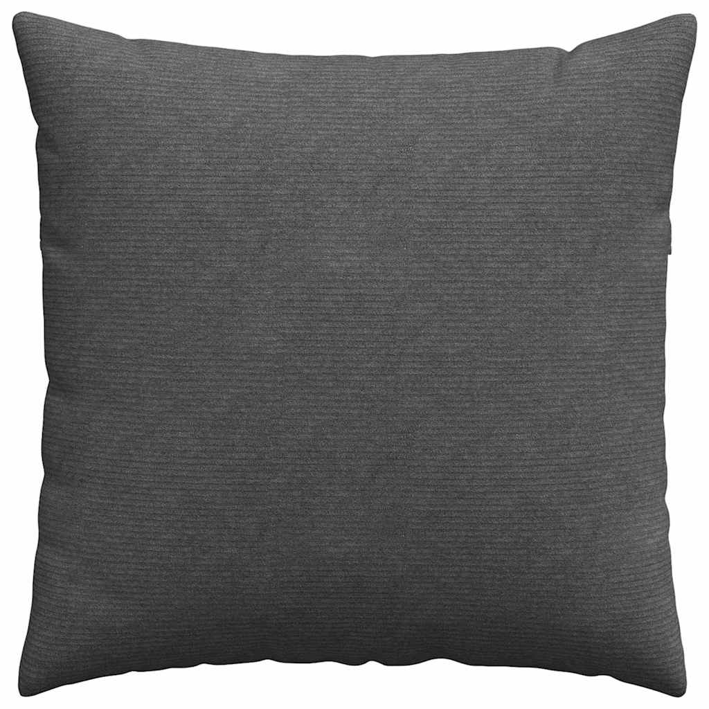 Coussins de canapé 2 pièces gris foncé 80 x 80 cm velours côtelé