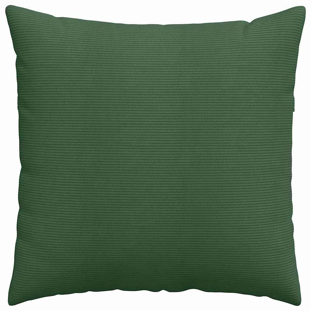 Coussins de canapé 2 pièces vert foncé 80 x 80 cm velours côtelé