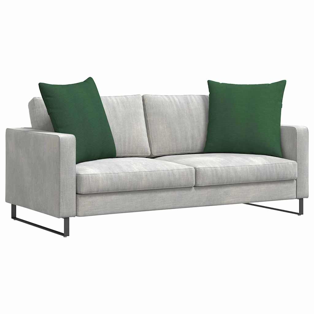 Coussins de canapé 2 pièces vert foncé 80 x 80 cm velours côtelé