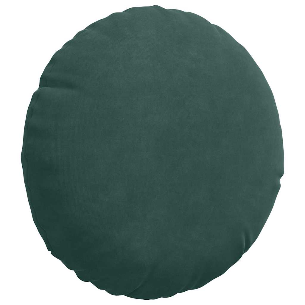 Coussins de chaise 2 pièces vert foncé Ø 30 x 13 cm velours