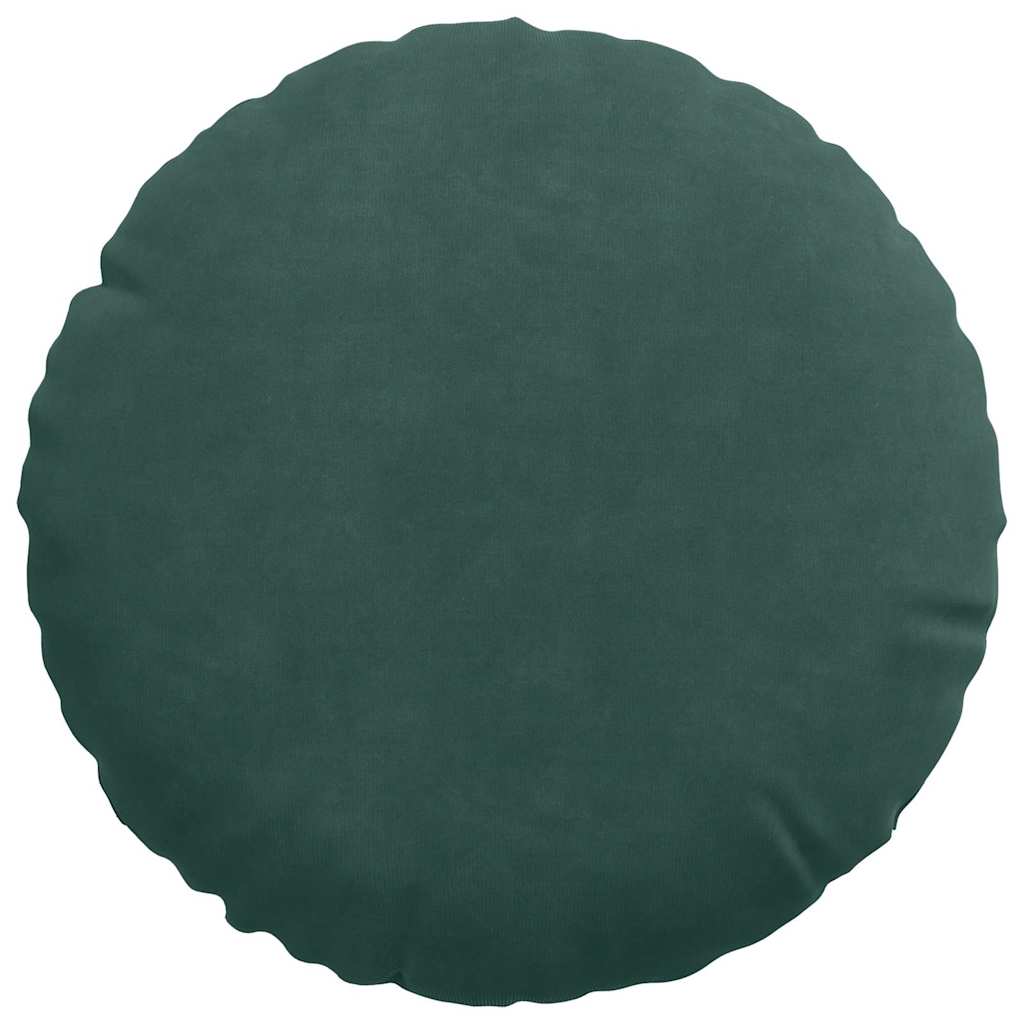 Coussins de chaise 2 pièces vert foncé Ø 30 x 13 cm velours