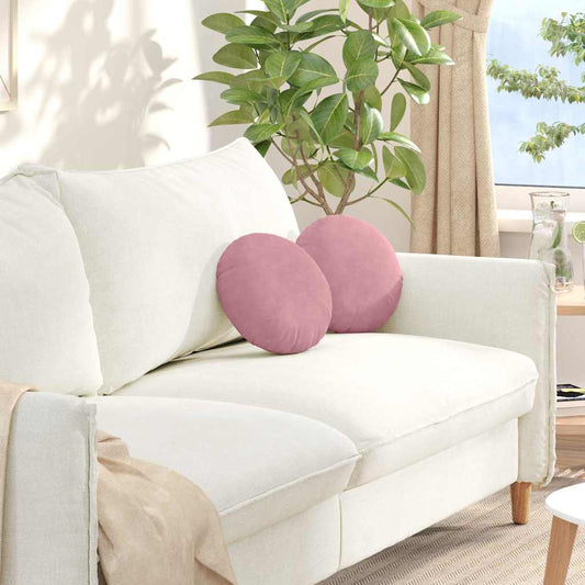 Sitzkissen 2 Stück Rosa Ø 30 x 13 cm Samt