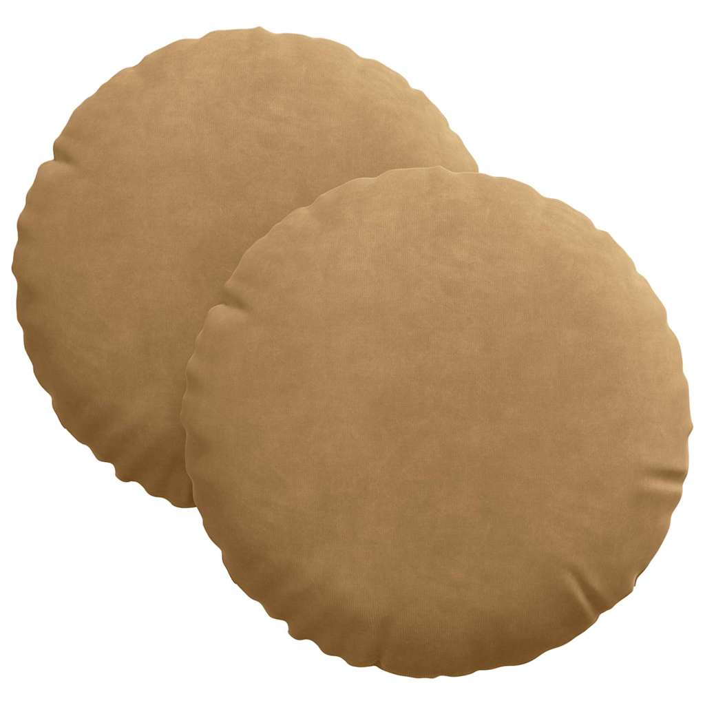 Seat Cushions 2 Pieces Brown Ø 30 x 13 cm Velvet