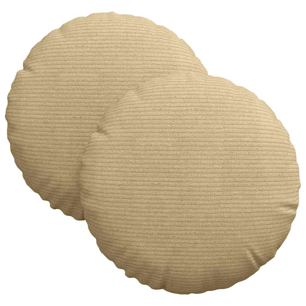 Coussins d'assise 2 pcs Gris-vert Ø 30 cm Tissu côtelé