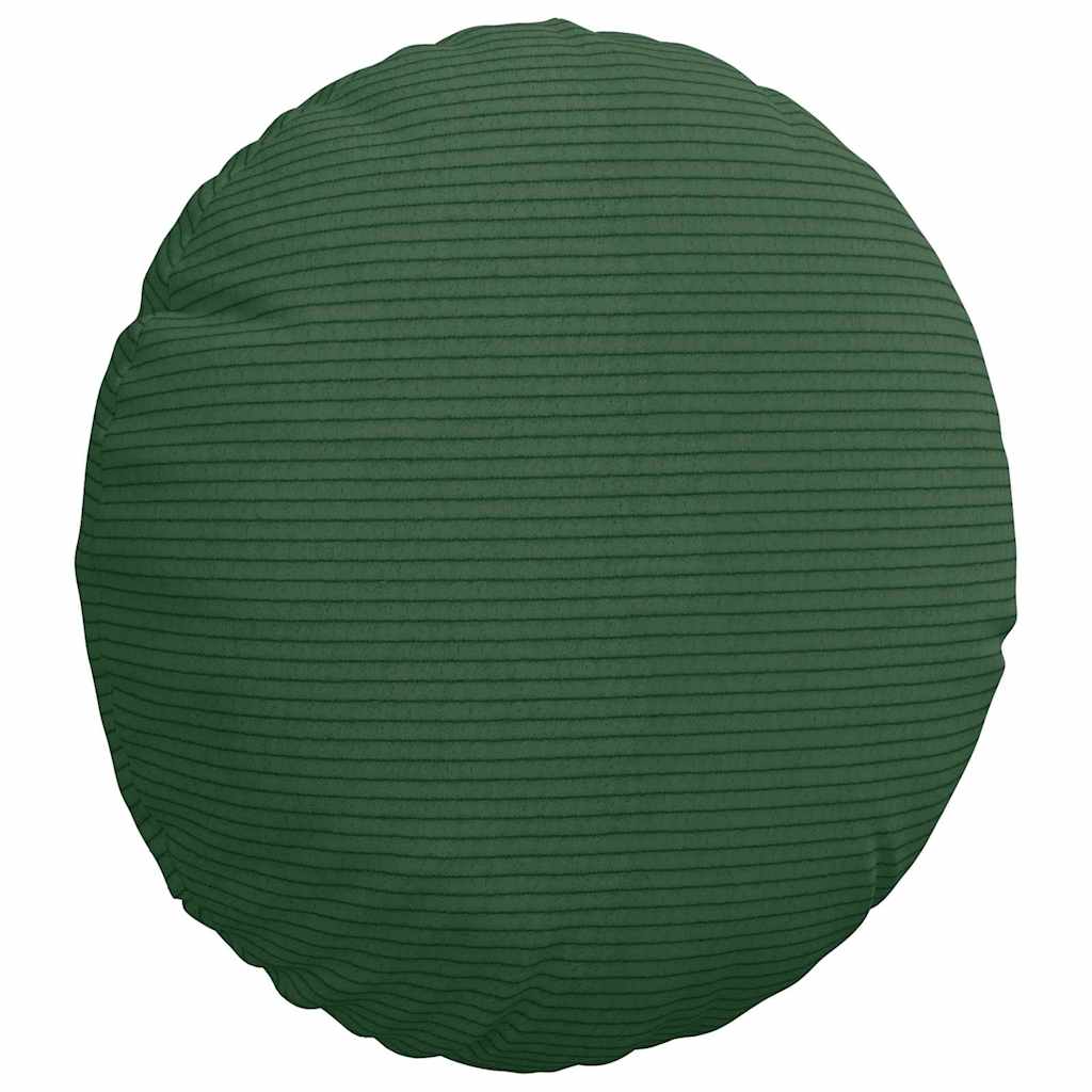 Seat Cushions 2 pcs Dark Green Ø 30 cm Corduroy Fabric