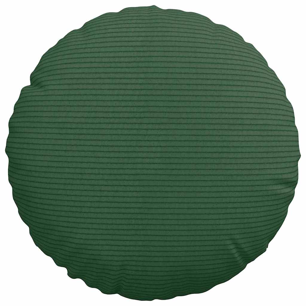 Seat Cushions 2 pcs Dark Green Ø 30 cm Corduroy Fabric