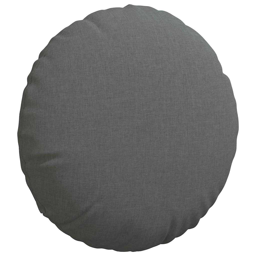 Coussins de chaise 2 pcs Gris foncé Ø40 x 13 cm Tissu