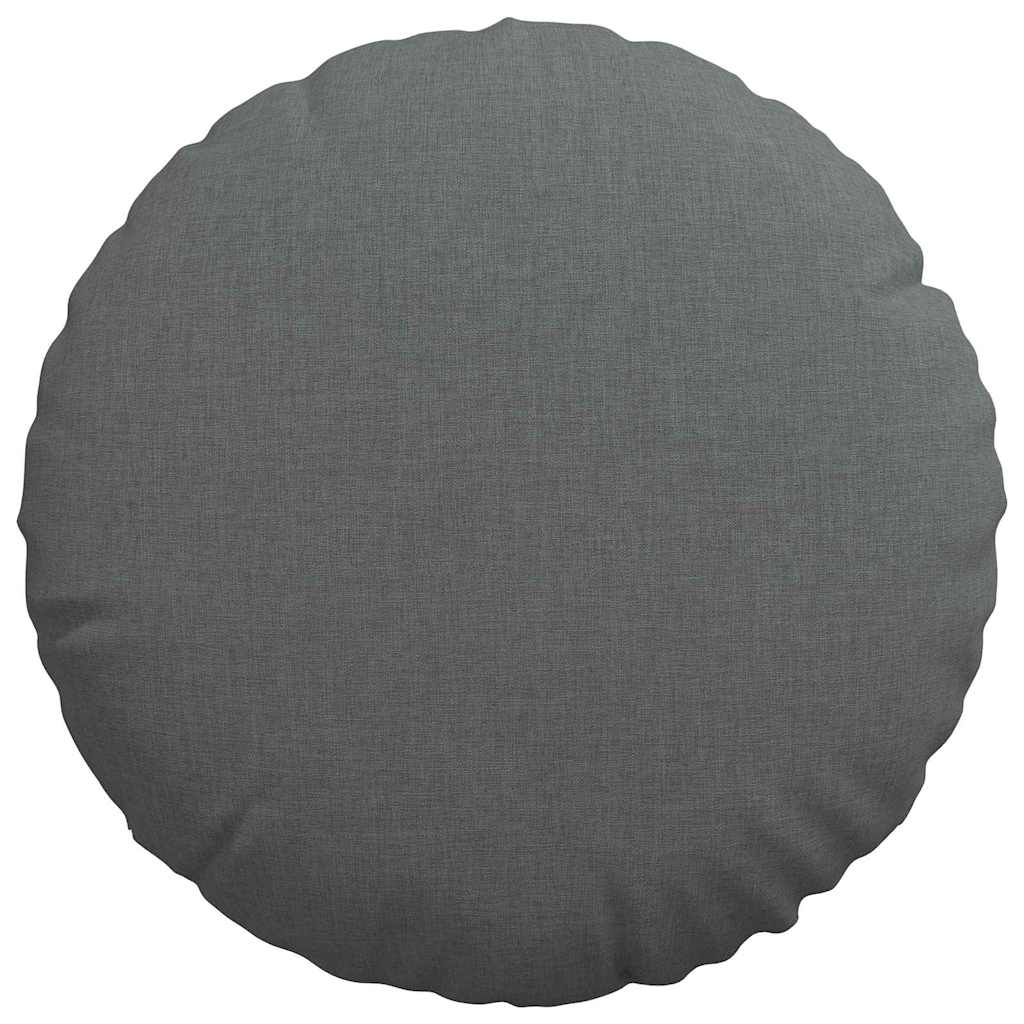 Coussins de chaise 2 pcs Gris foncé Ø40 x 13 cm Tissu