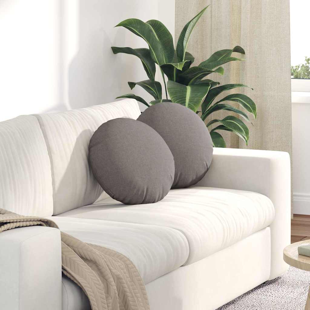Coussins d'assise 2 pcs Taupe Ø40 x 13 cm Tissu