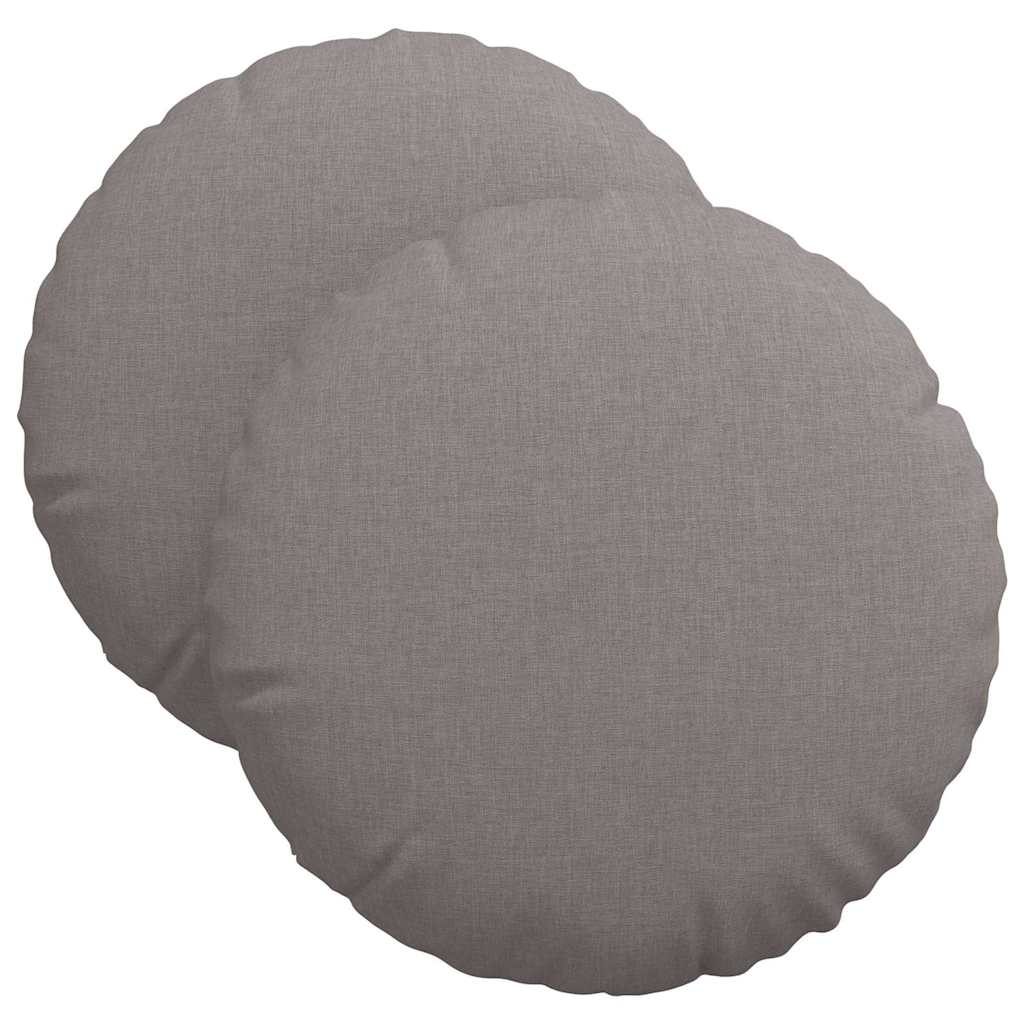 Coussins d'assise 2 pcs Taupe Ø40 x 13 cm Tissu
