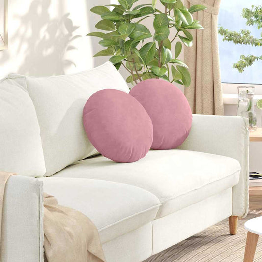 Sitzkissen 2 Stück Rosa Ø 40 x 13 cm Samt