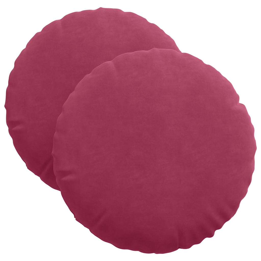 Coussins de chaise 2 pièces Lie de vin Ø 40 x 13 cm Velours