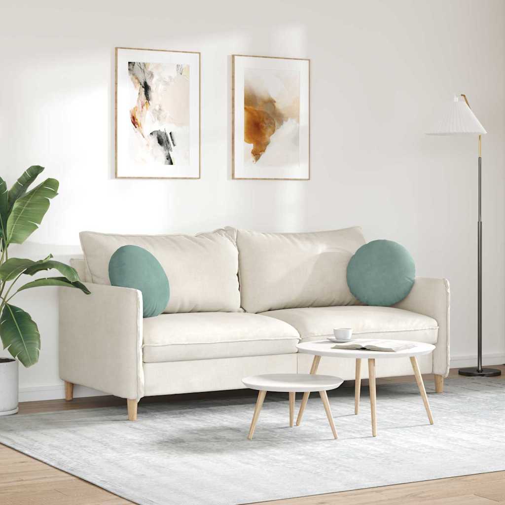 Coussins de chaise 2 pièces vert mer Ø 40 x 13 cm velours