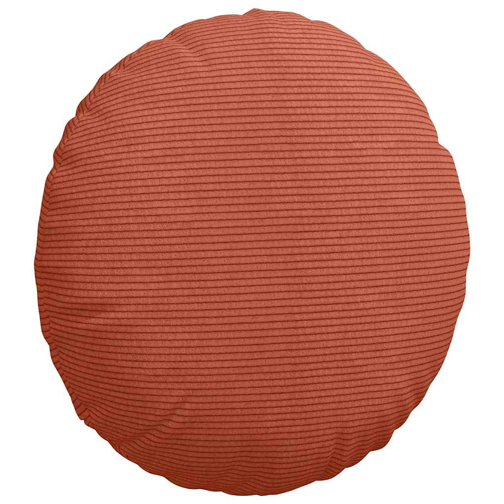 Coussins de chaise 2 pcs Rouge-Orange Ø 40 cm Velours côtelé