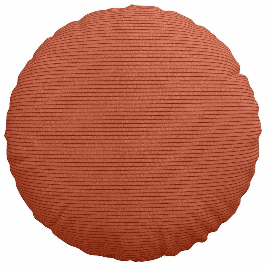 Coussins de chaise 2 pcs Rouge-Orange Ø 40 cm Velours côtelé