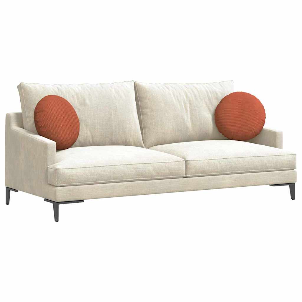 Coussins de chaise 2 pcs Rouge-Orange Ø 40 cm Velours côtelé