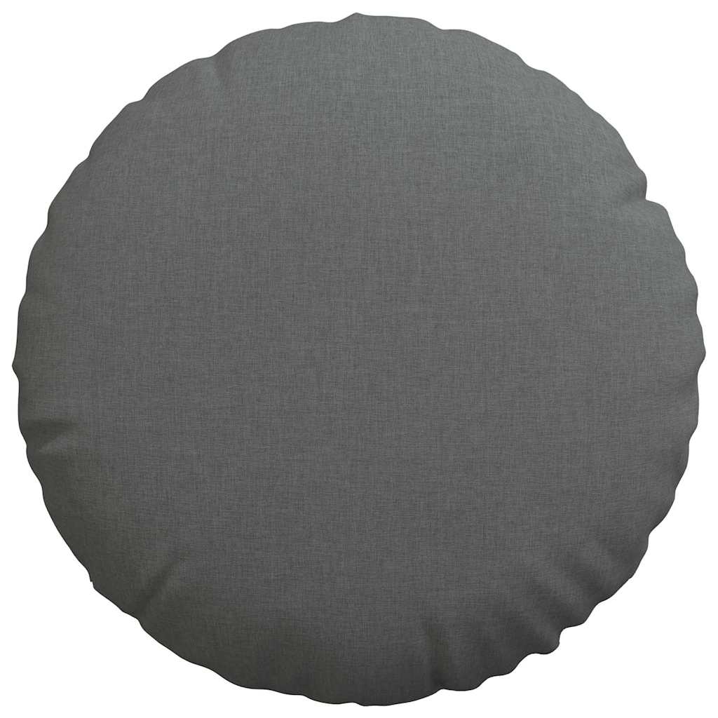 Seat Cushions 2 pcs Dark Gray Ø50 x 19 cm Fabric