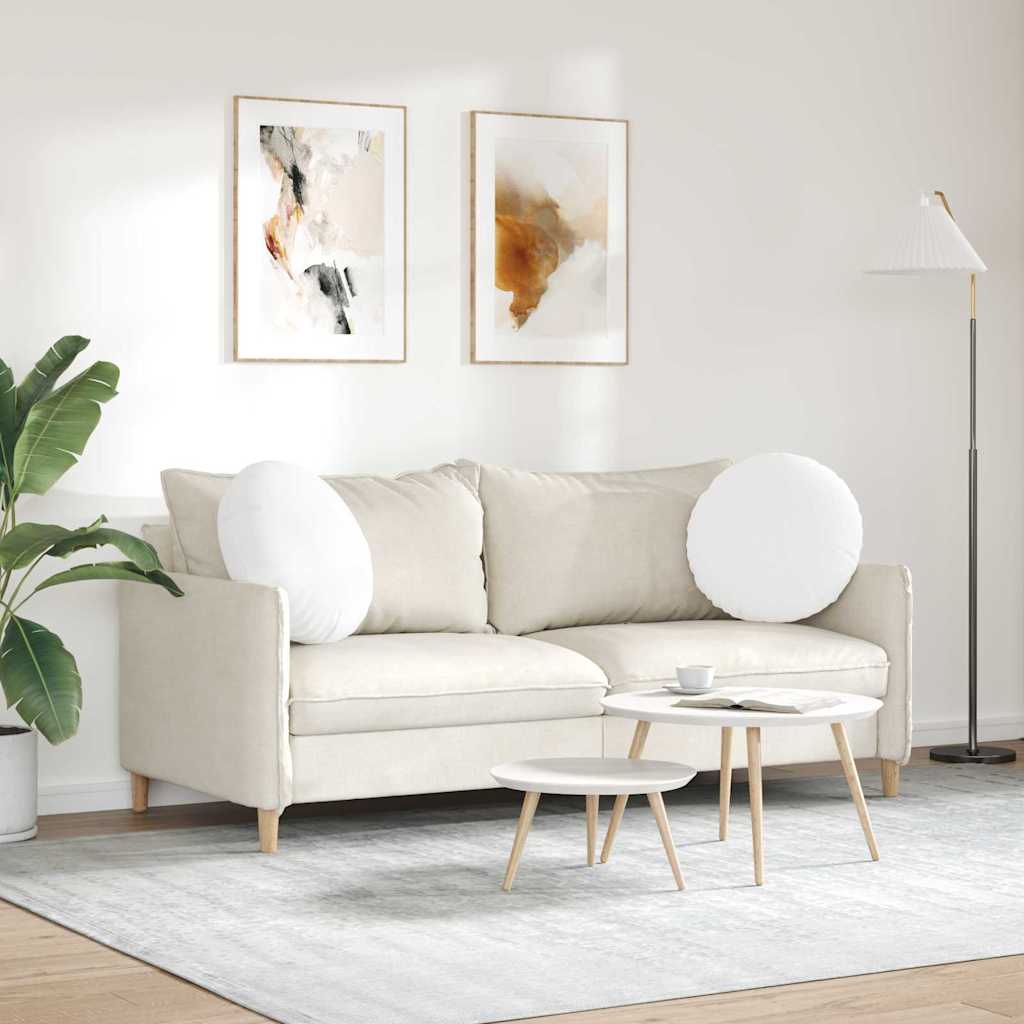 Seat Cushion 2 pcs White Ø50 x 19 cm Fabric