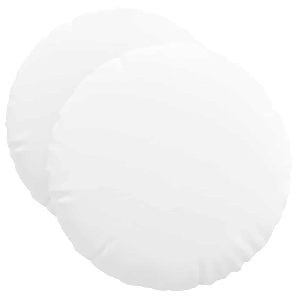 Seat Cushion 2 pcs White Ø50 x 19 cm Fabric