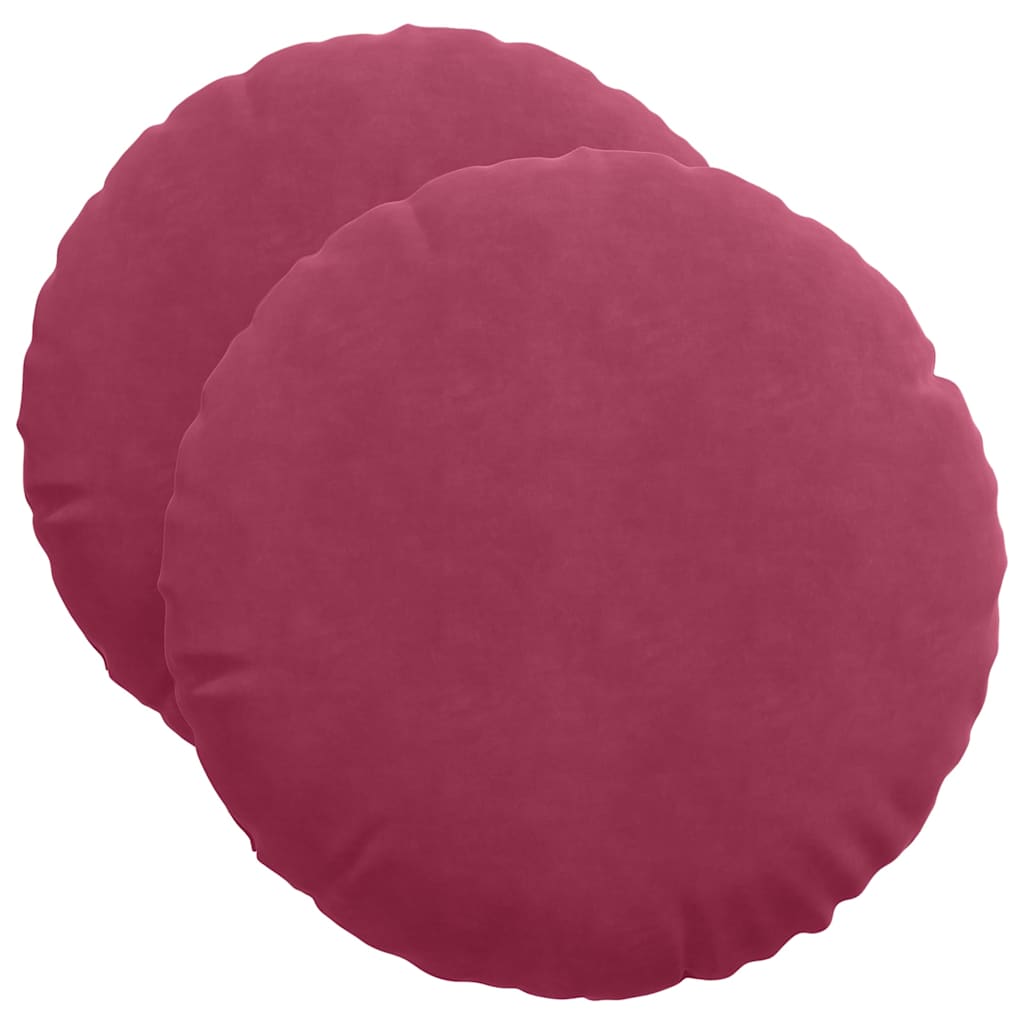 Coussins de chaise 2 pièces Lie de vin Ø 50 x 19 cm Velours