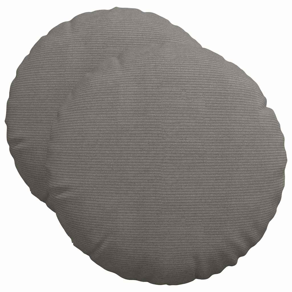 Coussins de chaise 2 pièces Gris clair Ø 50 cm Velours côtelé