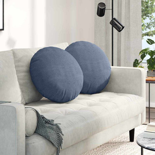Sitzkissen 2 pcs Blau Ø 50 cm Cordstoff