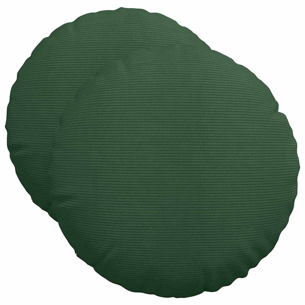 Sitzkissen 2 pcs Dunkelgrün Ø 50 cm Cordstoff