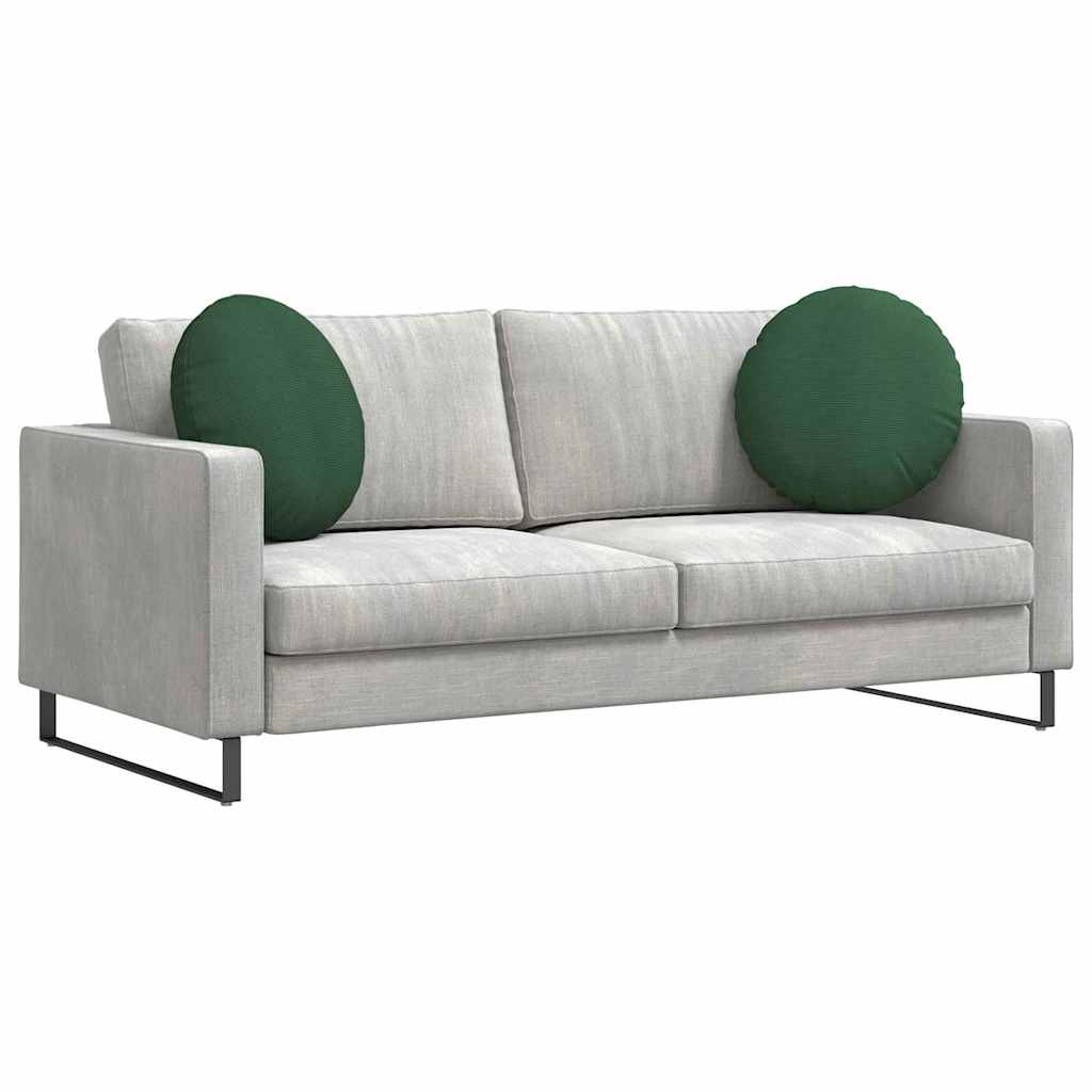 Sitzkissen 2 pcs Dunkelgrün Ø 50 cm Cordstoff