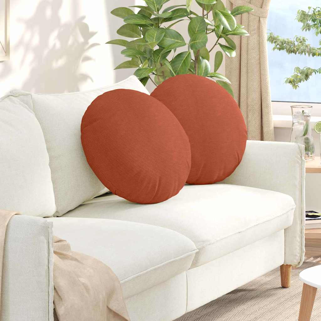 Sitzkissen 2 pcs Rot-Orange Ø 50 cm Cordstoff