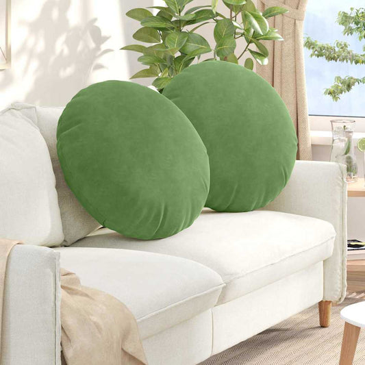 Coussins de sol 2 pièces vert clair Ø 60 x 21 cm velours
