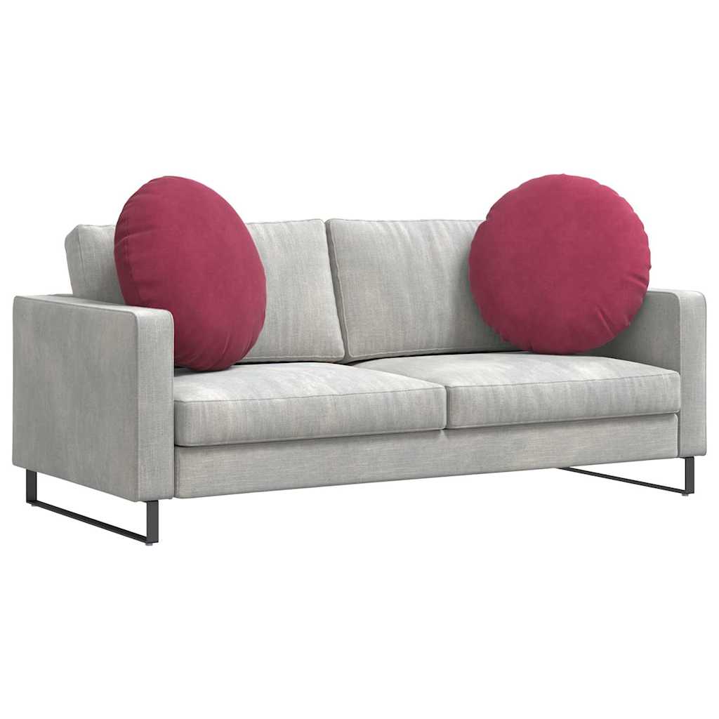 Seat Cushions 2 Pieces Wine Red Ø 60 x 21 cm Velvet