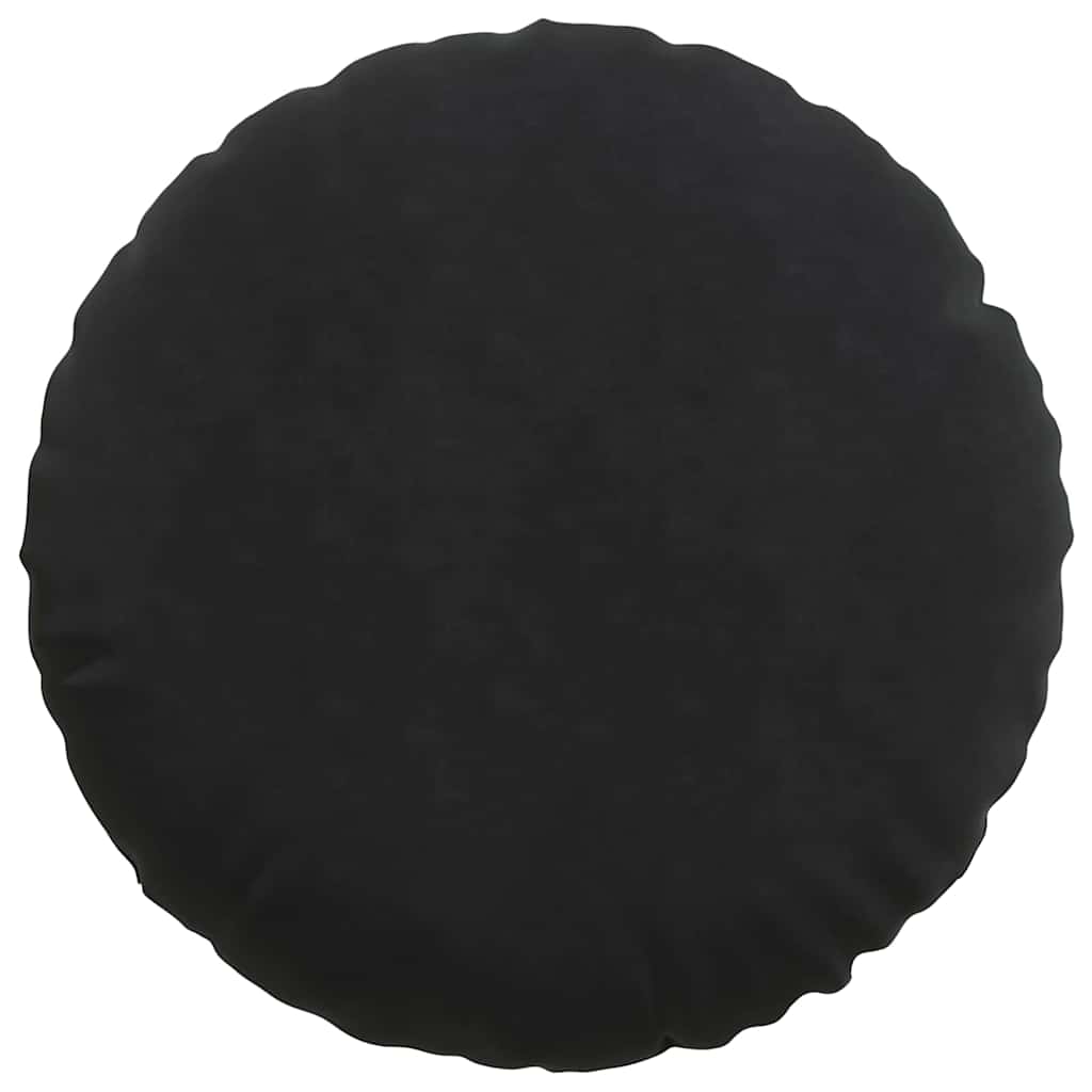 Coussins de sol 2 pièces noirs Ø 60 x 21 cm velours