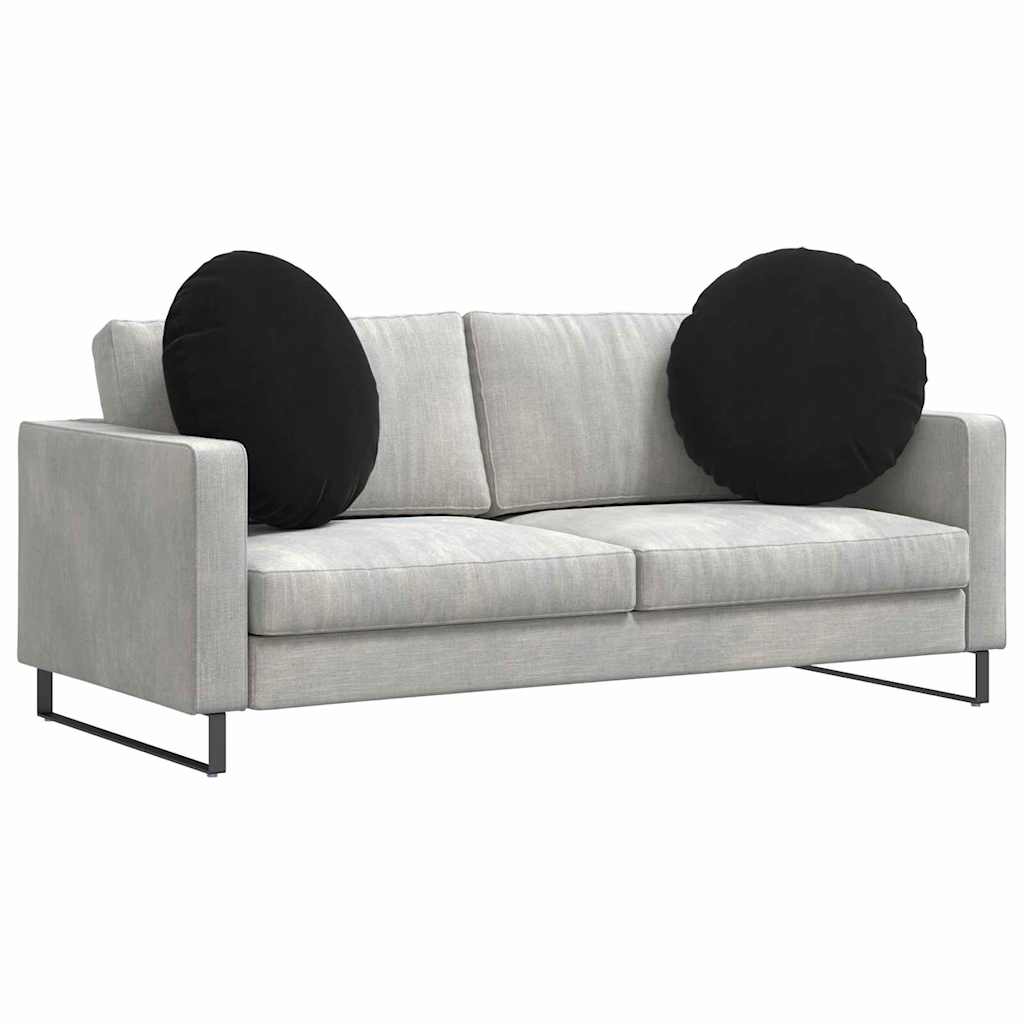 Coussins de sol 2 pièces noirs Ø 60 x 21 cm velours