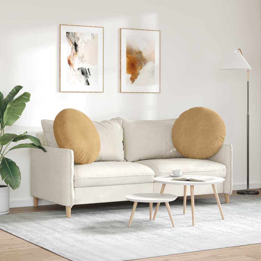 Sitzkissen 2 Stück Braun Ø 60 x 21 cm Samt