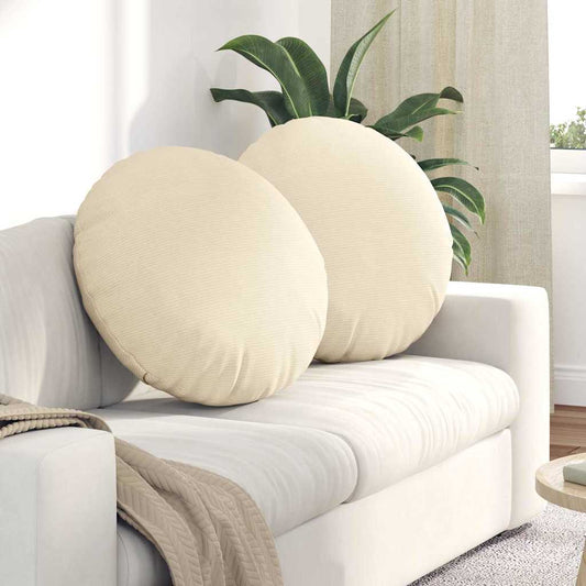 Sitzkissen 2 pcs Creme Ø 60 cm Cordstoff