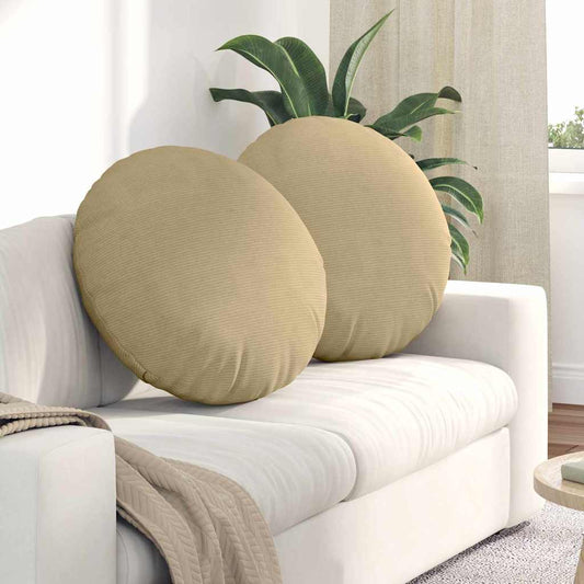 Sitzkissen 2 pcs Grau-Grün Ø 60 cm Cordstoff