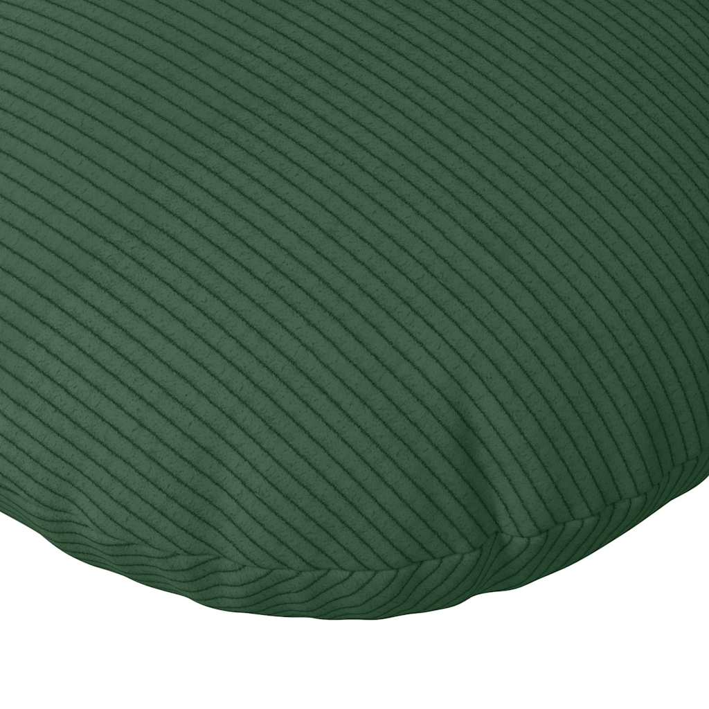 Seat Cushions 2 pcs Dark Green Ø 60 cm Corduroy