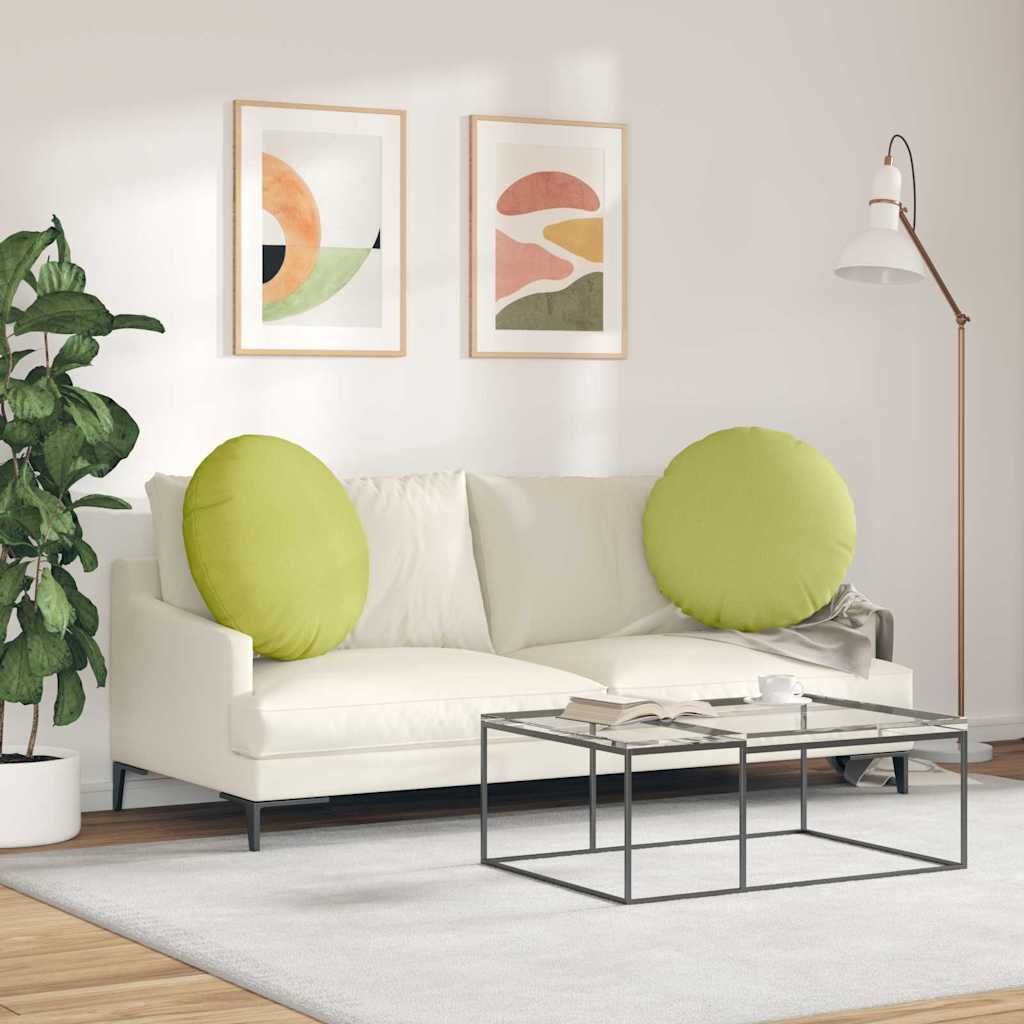 Coussins d'assise 2 pcs Vert clair Ø80 x 29 cm Tissu