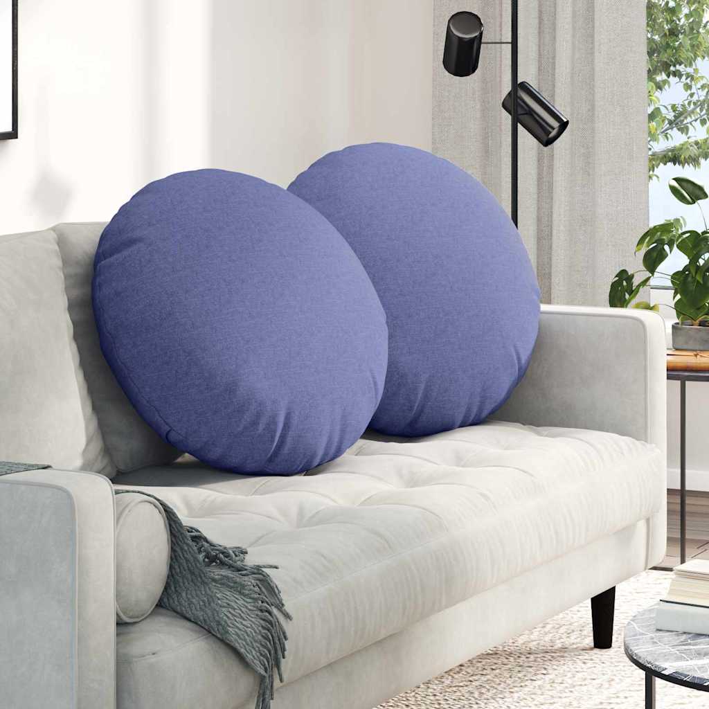 Coussins de sol 2 pièces Jean bleu Ø80 x 29 cm Tissu