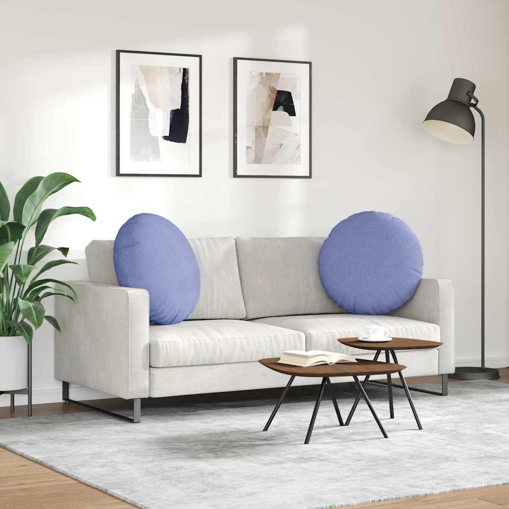Coussins de sol 2 pièces Jean bleu Ø80 x 29 cm Tissu