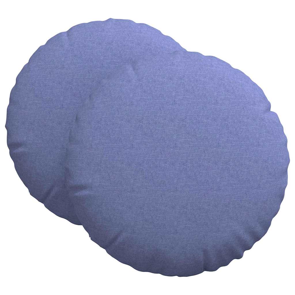 Coussins de sol 2 pièces Jean bleu Ø80 x 29 cm Tissu