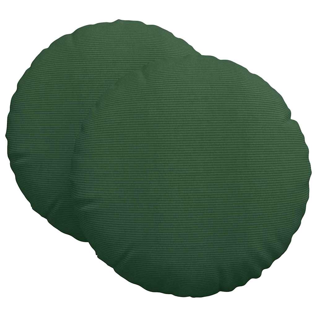 Seat cushions 2 pcs Dark green Ø 80 cm Corduroy