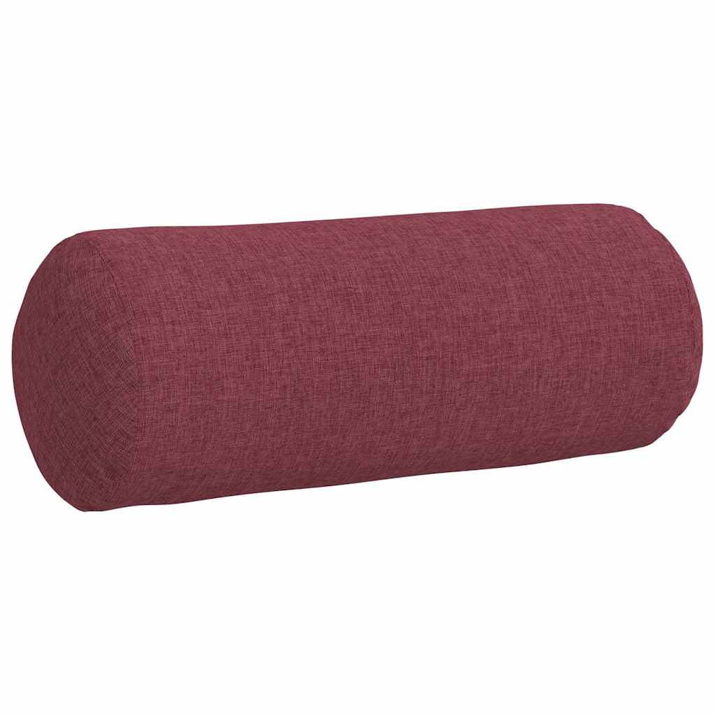 Coussins traversins 2 pièces bordeaux Ø 15 x 40 cm tissu
