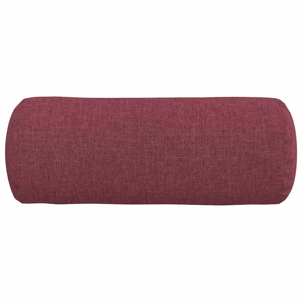 Coussins traversins 2 pièces bordeaux Ø 15 x 40 cm tissu