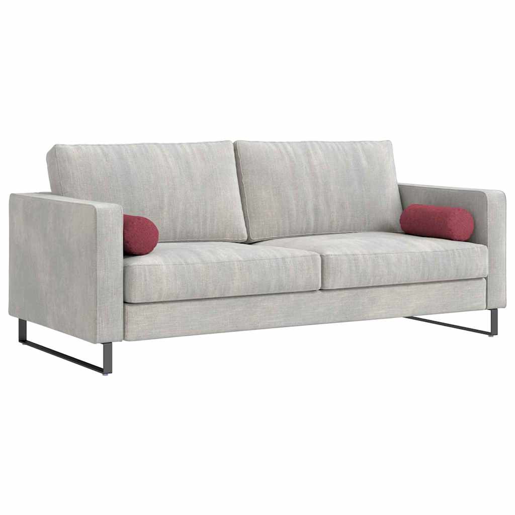 Coussins traversins 2 pièces bordeaux Ø 15 x 40 cm tissu