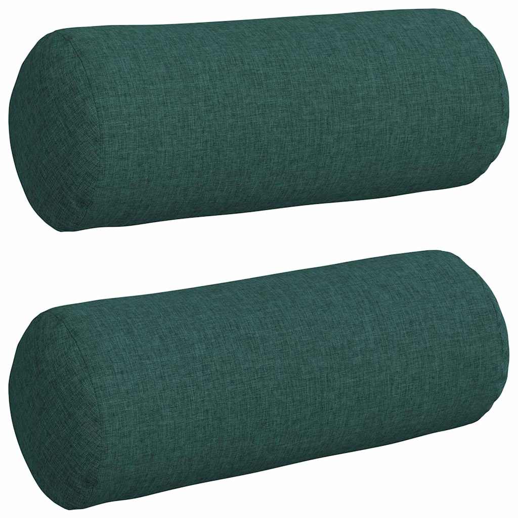 Bolster Cushions 2 Pieces Dark Green Ø 15 x 40 cm Fabric