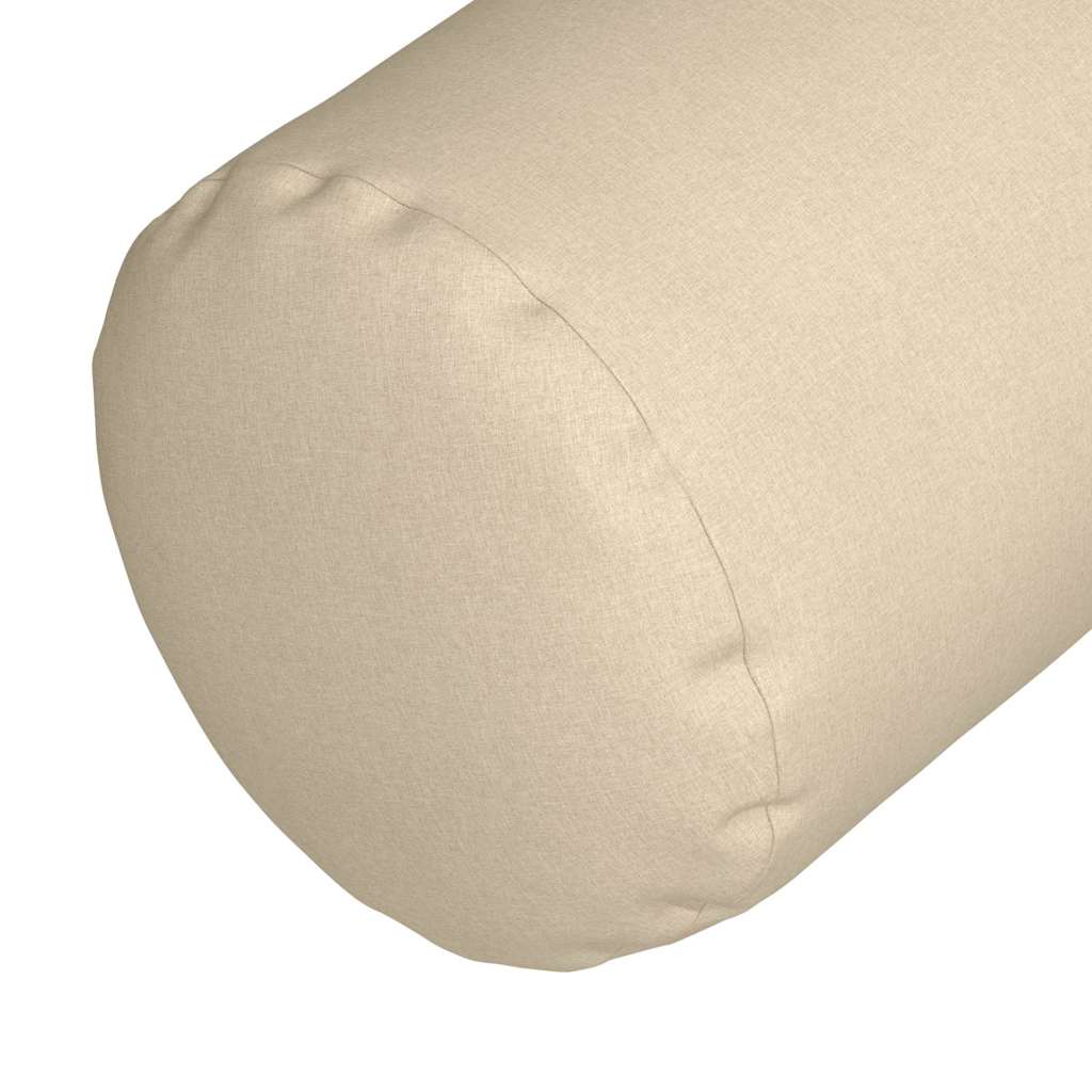Coussins traversins 2 pièces crème Ø 15 x 40 cm tissu