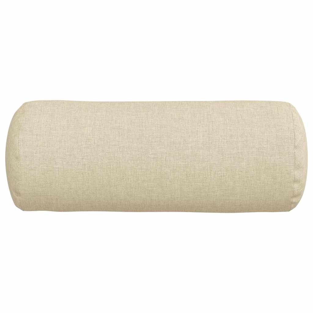 Coussins traversins 2 pièces crème Ø 15 x 40 cm tissu