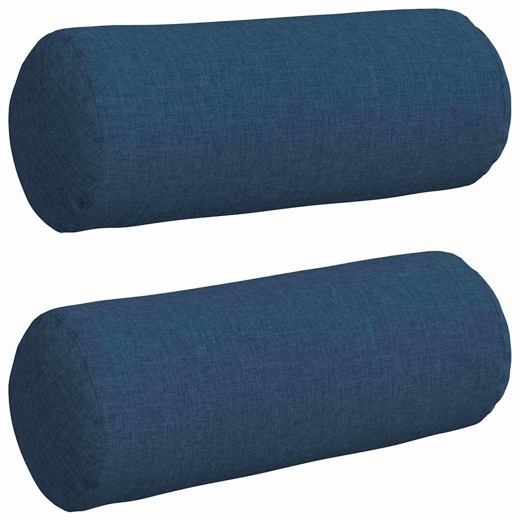 Traversins 2 pièces bleu Ø 15 x 40 cm tissu