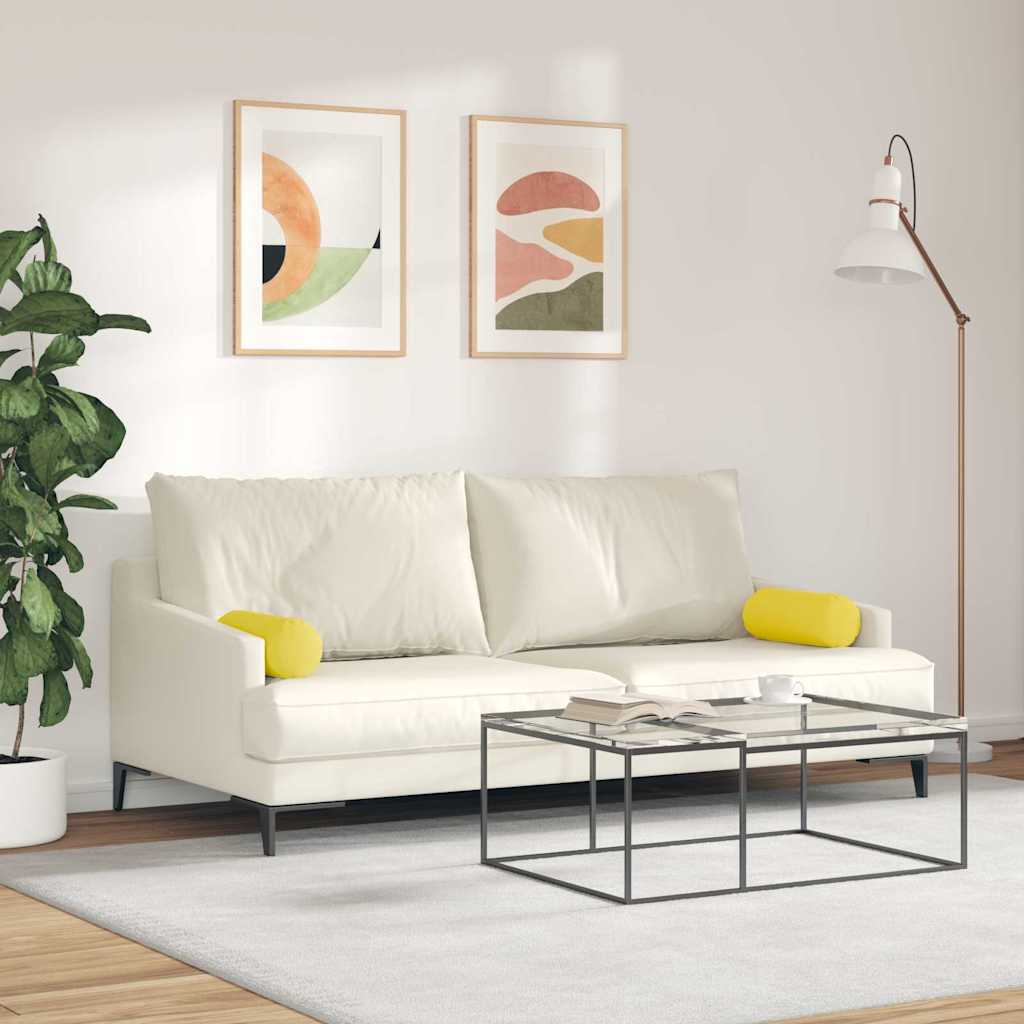 Traversins 2 pièces Jaune clair Ø 15 x 40 cm Tissu